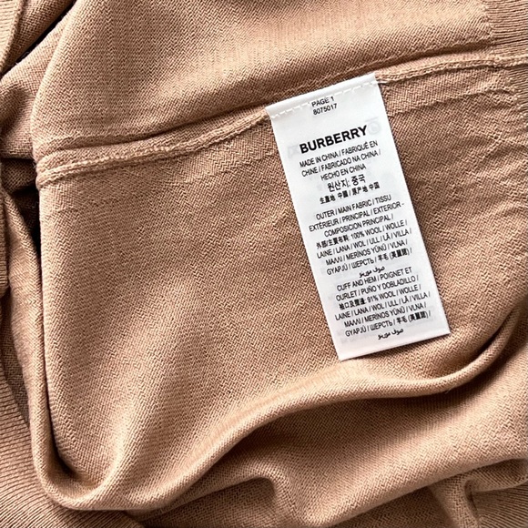 Burberry Wool Sweater with Check Elbow Patches in Camel - Picture 7 of 9